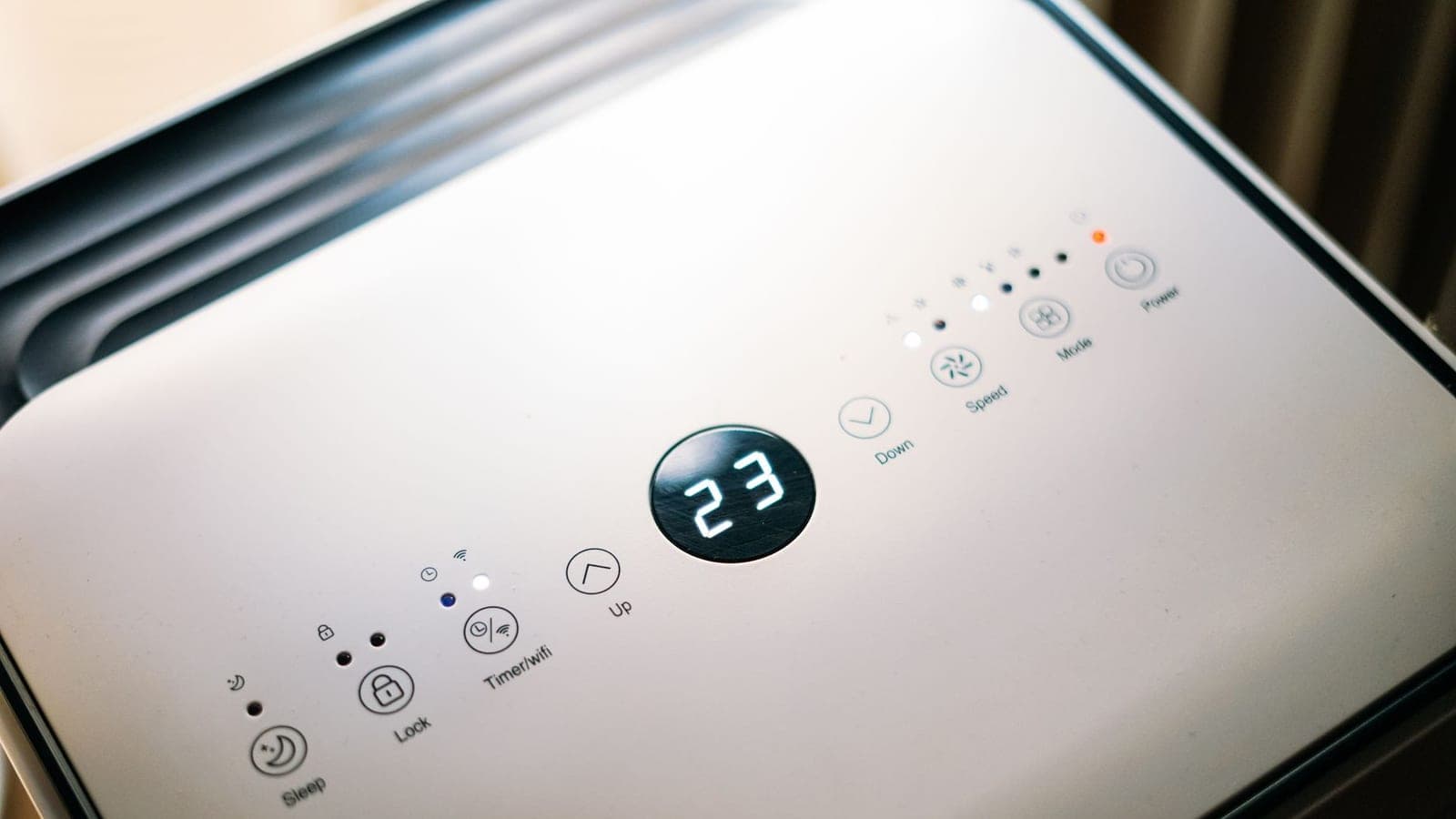 A digital control panel on an appliance
