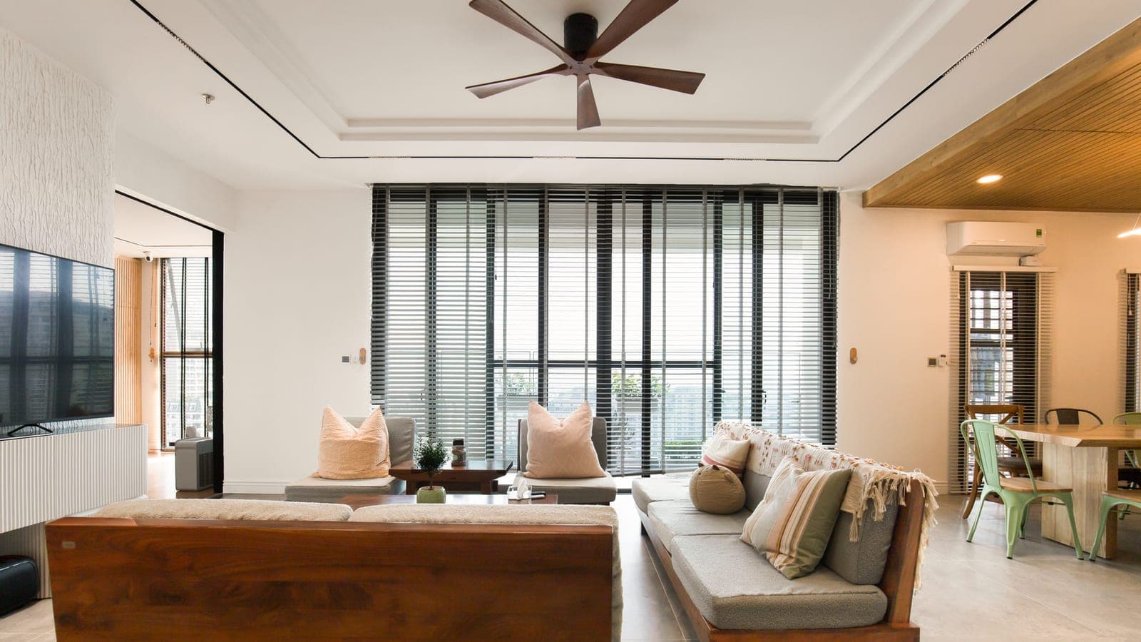 A minimalist modern fan in an interior