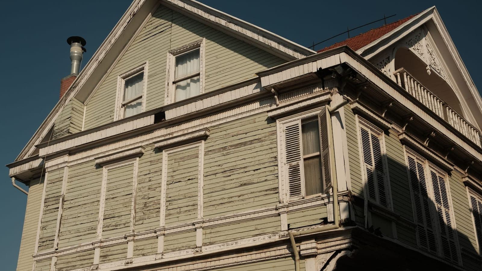 A house seen from outside on a bright day