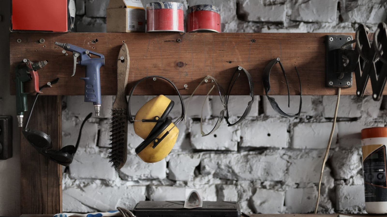 Storage shelving in a garage
