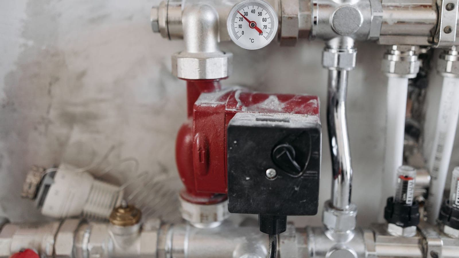 HVAC gauges connected to a refrigerant system